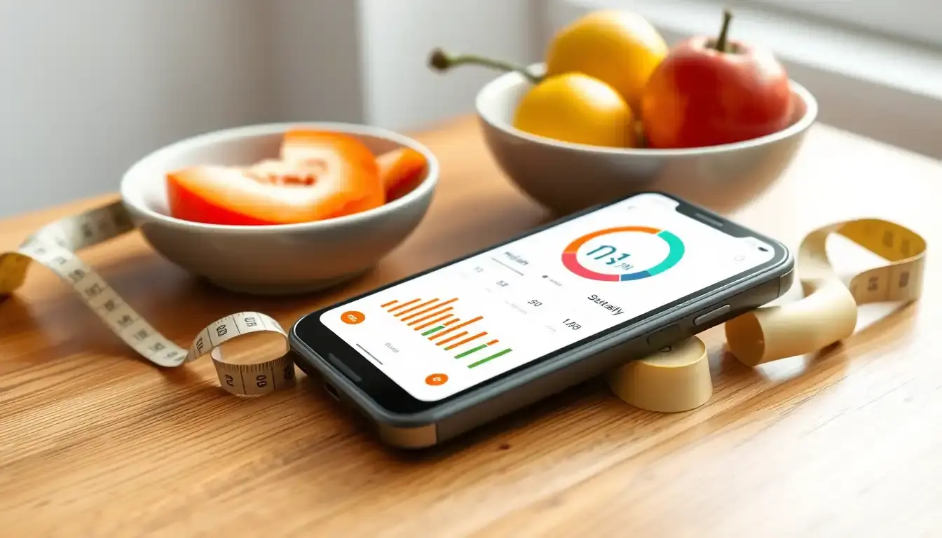Smartphone affichant un tableau de bord santé avec un imc calculateur