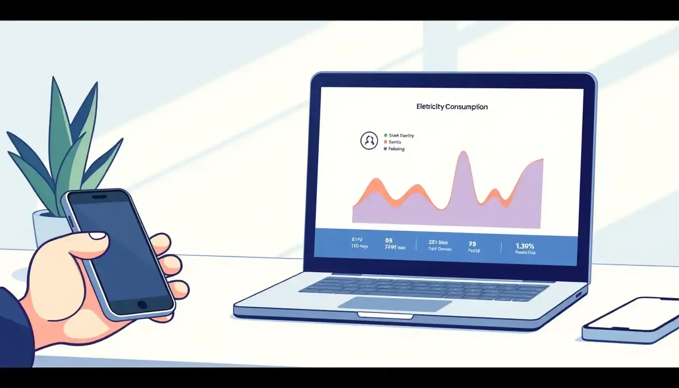 Interface de calcul puissance sur un ordinateur portable dans un bureau moderne
