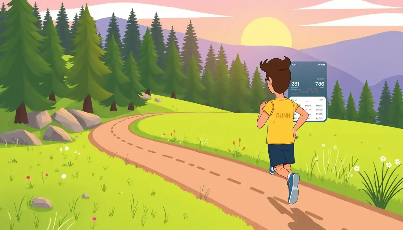 Coureur consultant son calcul allure sur smartphone lors d une séance de sport