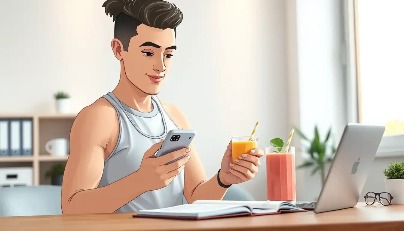 Utilisateur consultant le calcul métabolisme de base sur un smartphone moderne.