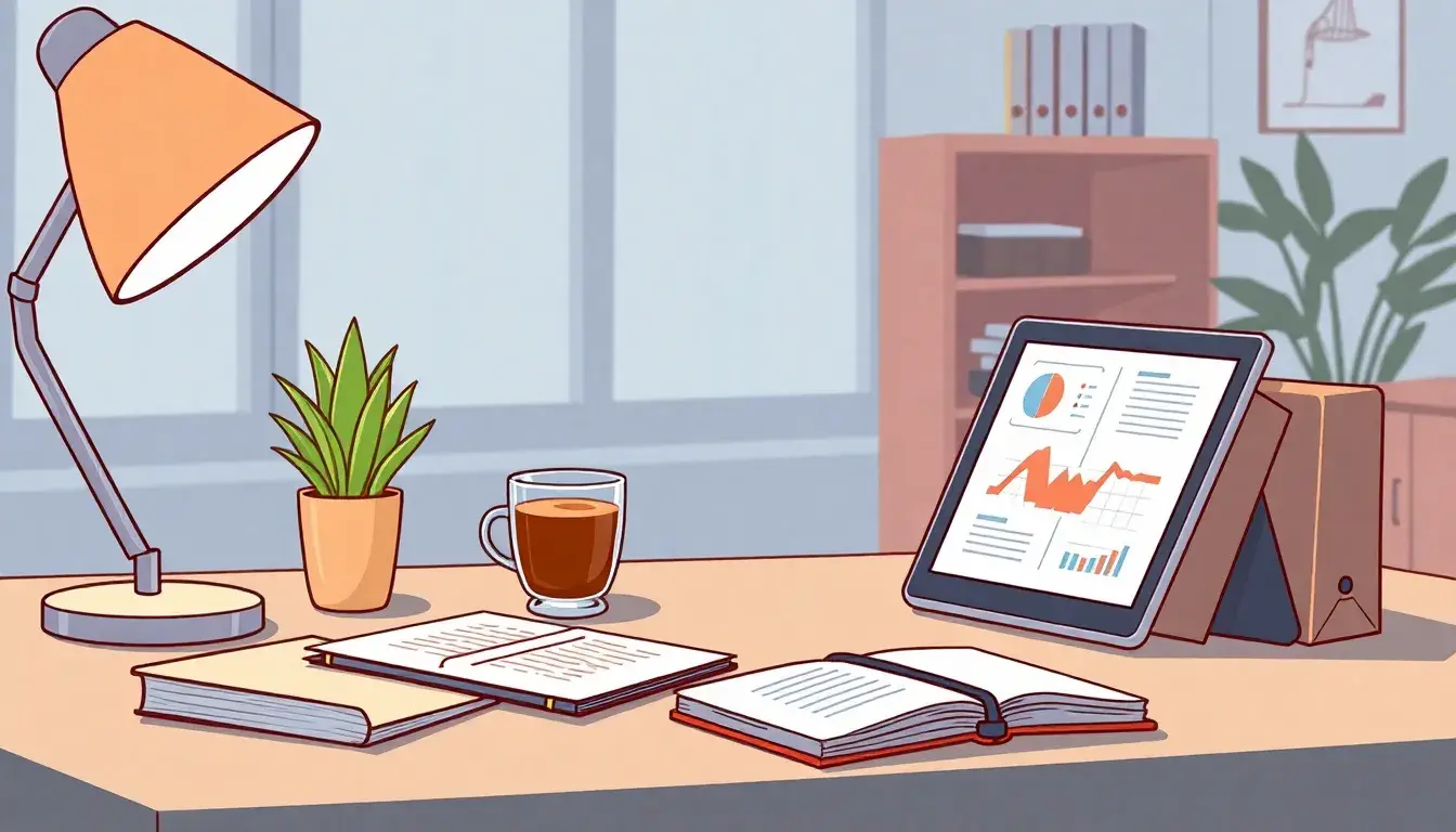 Bureau moderne affichant des graphiques financiers pour le calcul marge commerciale