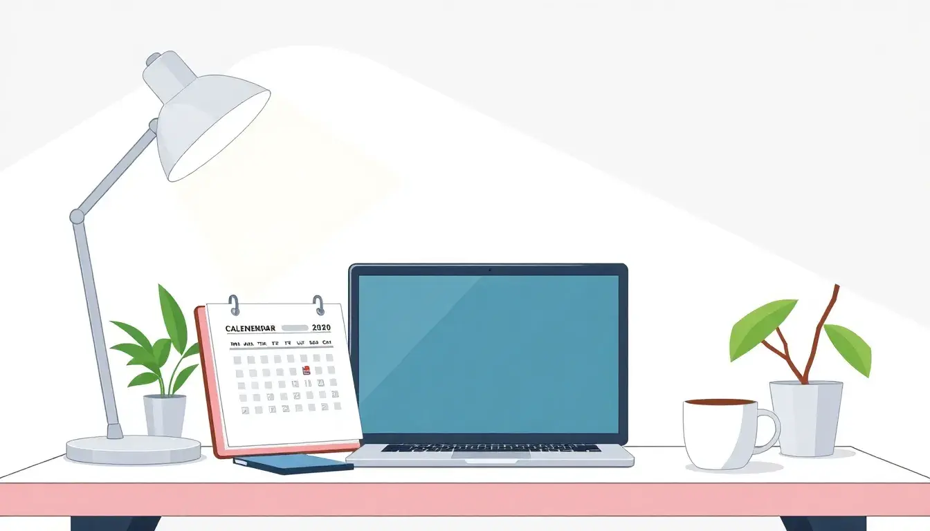 Planification des vacances sur un ordinateur portable dans un bureau lumineux