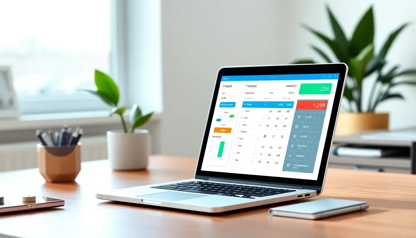Interface de calcul TTC HT sur un ordinateur portable moderne